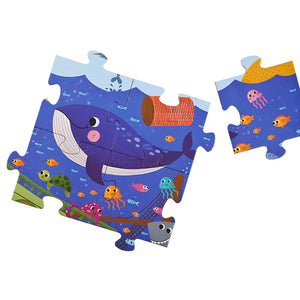 Secret Puzzle- Ocean Games Cardboard 35 pcs With An Adventure Glasses For Kids