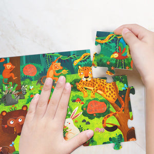 Secret Puzzle- Forest Games Cardboard 35 pcs With An Adventure Glasses For Kids