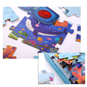 Secret Puzzle- Ocean Games Cardboard 35 pcs With An Adventure Glasses For Kids
