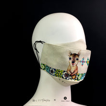 Load image into Gallery viewer, Artistic Face Mask - Kangaroo with Antique Tiles