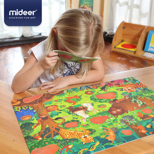 Secret Puzzle- Forest Games Cardboard 35 pcs With An Adventure Glasses For Kids