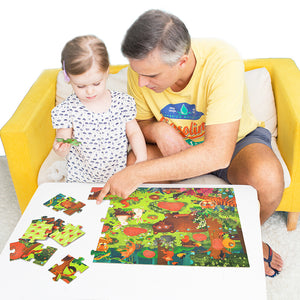 Secret Puzzle- Forest Games Cardboard 35 pcs With An Adventure Glasses For Kids