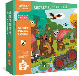 Secret Puzzle- Forest Games Cardboard 35 pcs With An Adventure Glasses For Kids